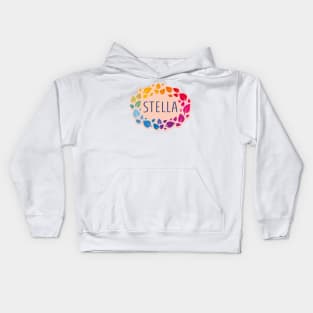 Stella name with colorful leaves Kids Hoodie